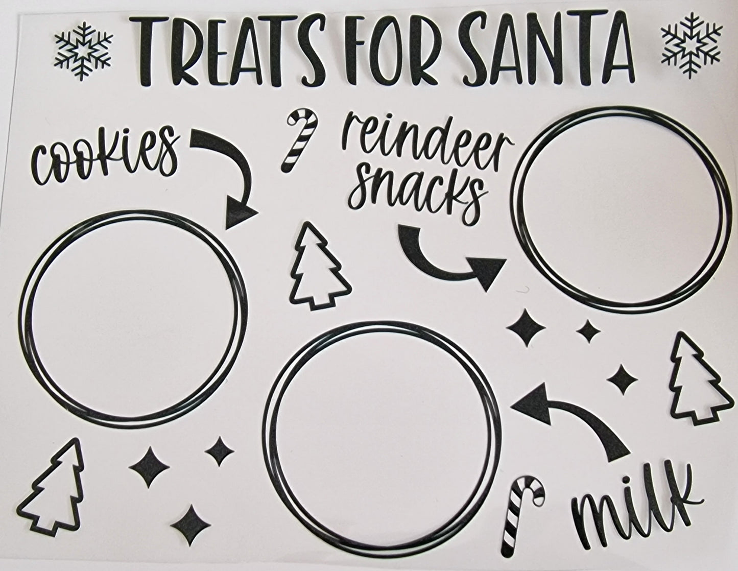 20cm treats for Santa UVDTF decal