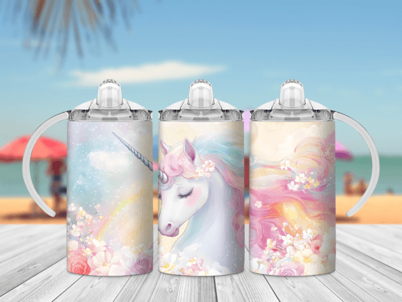 Unicorn 12oz Sippy cup/tumbler Sublimation Print - Wraps and Blanks