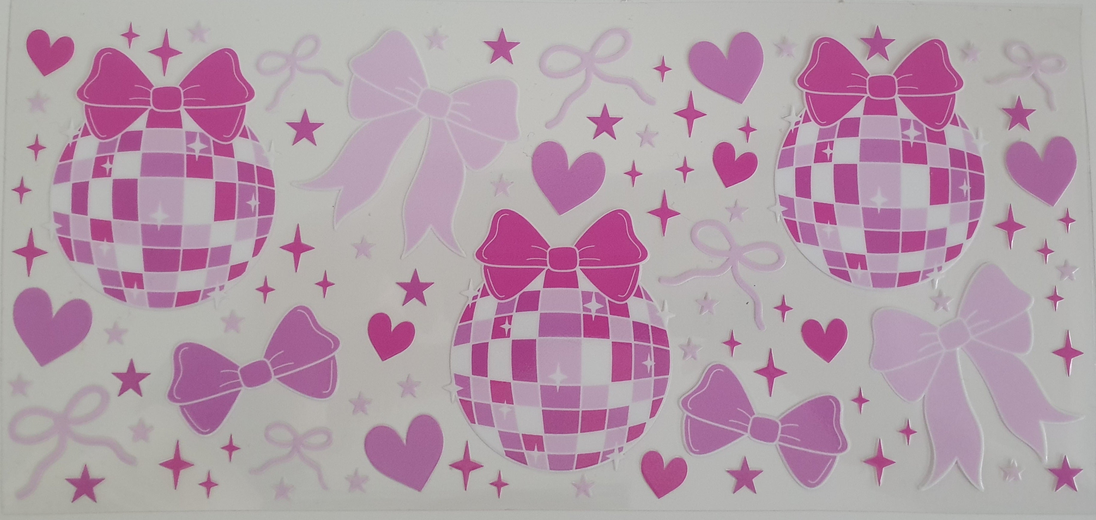 16 Oz Libbey Can Disco Bows UV DTF wrap