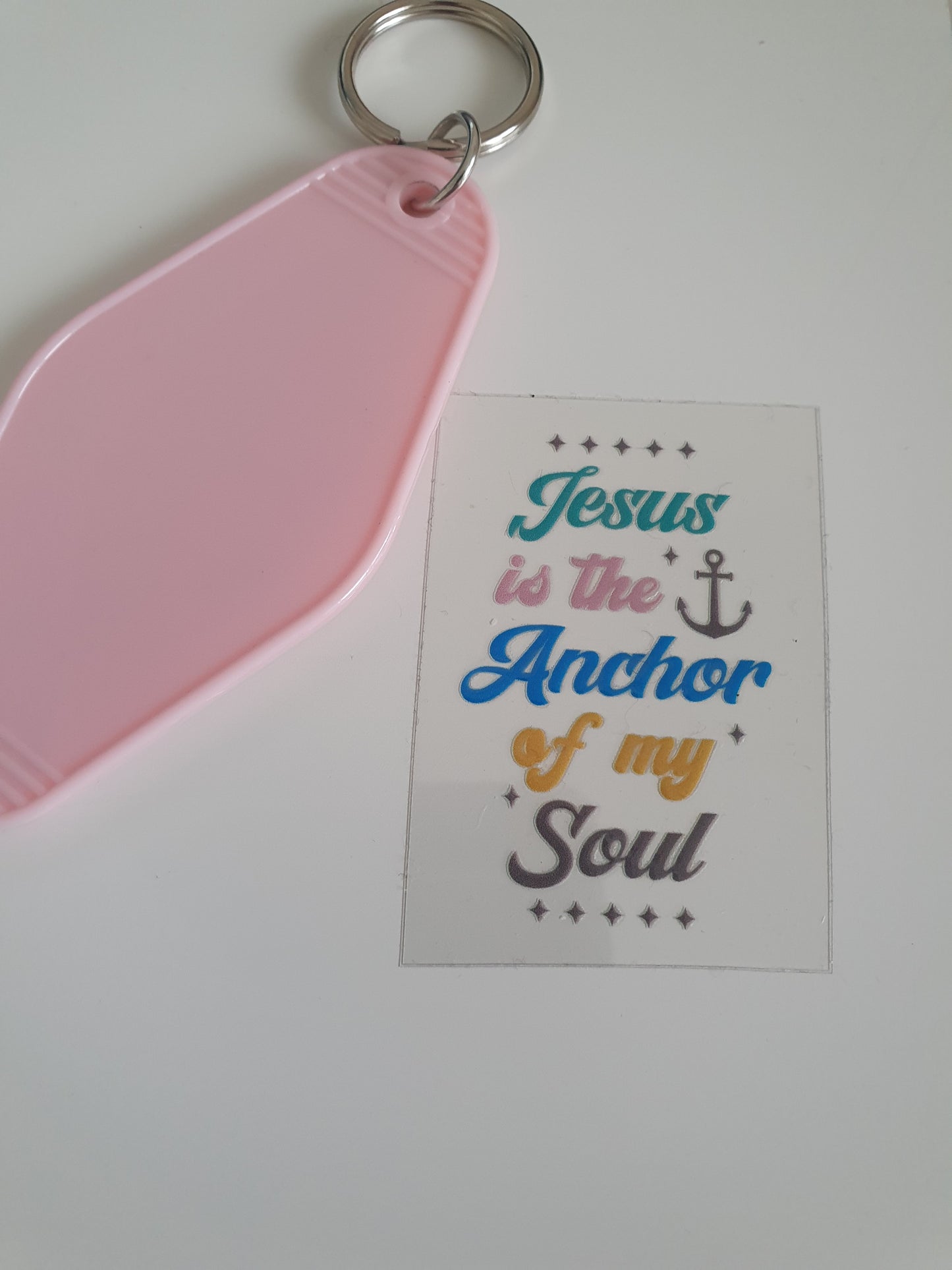 Jesus is my anchor Motel Keyring UV DTF  print