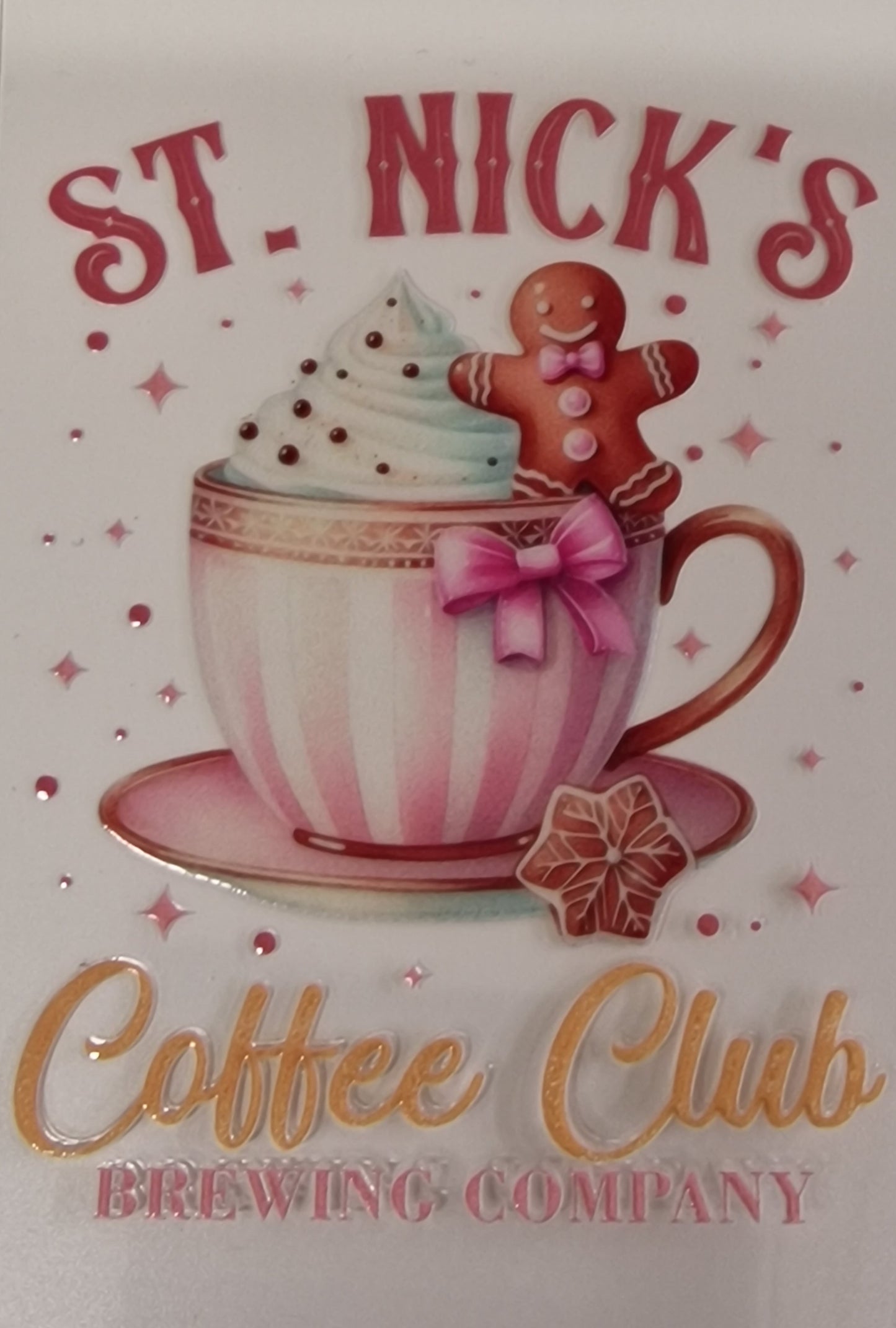 St Nick's Coffee Club 8cm UV DTF decal