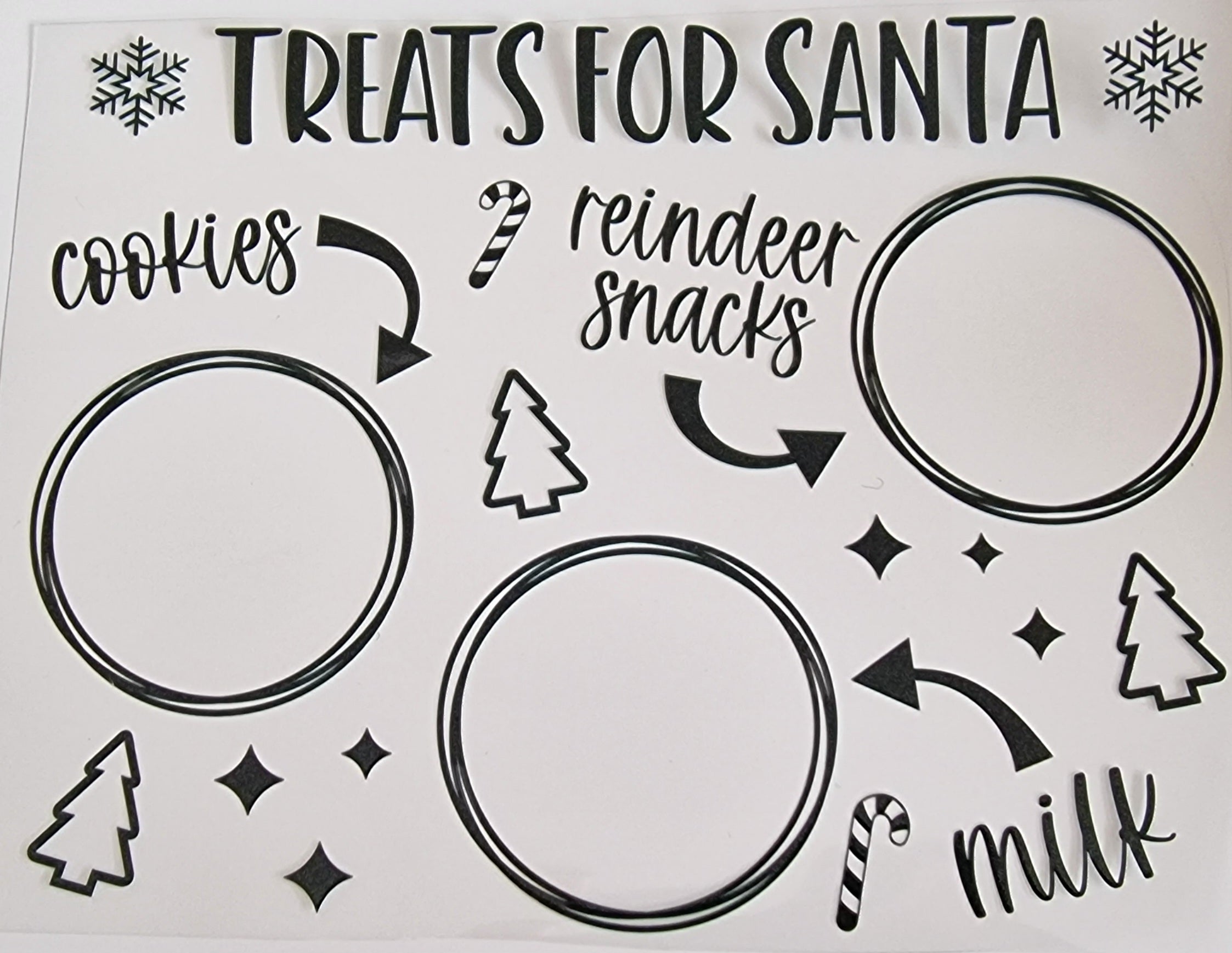 20cm treats for Santa UVDTF decal