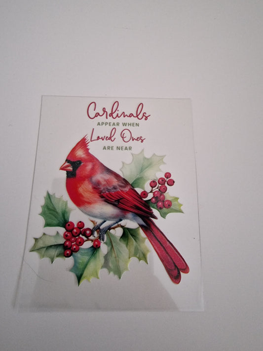 Cardinal appear when loved ones are near UV DTF Decal 8cm×8cm