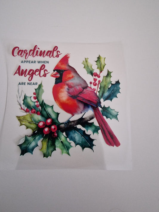 Cardinals appear when angels are near 2 UV DTF Decal 8cm×8cm