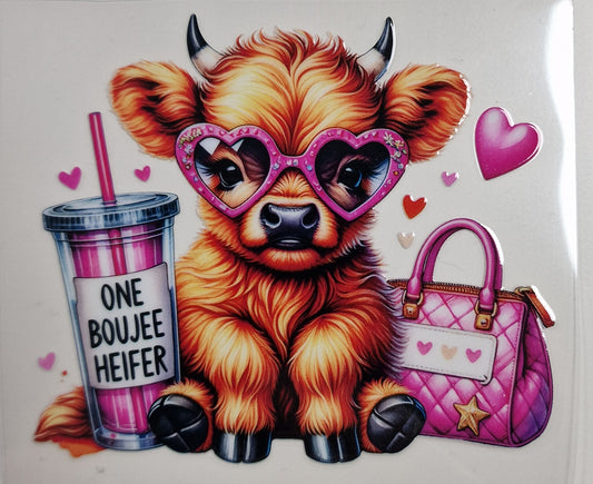Boujee Heifer UV DTF Decal 10cm