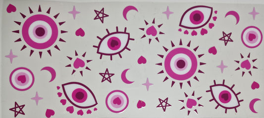 16 Oz Libbey Can Pink Evil Eye