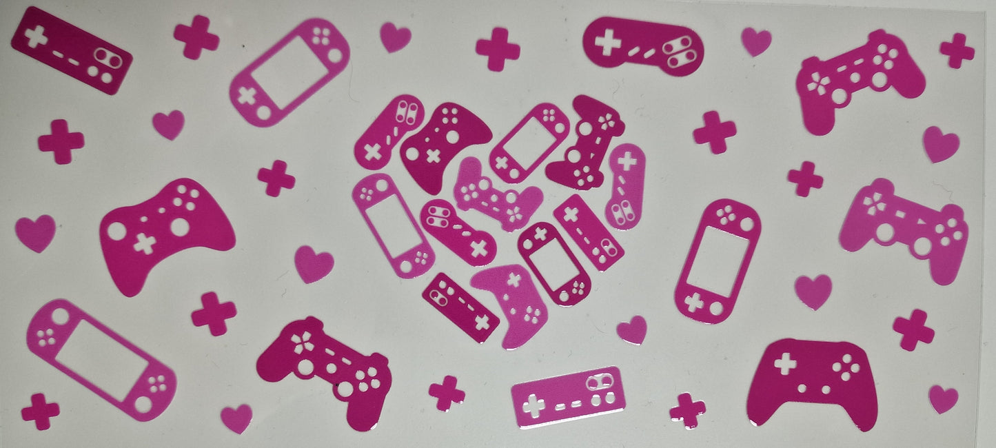 16 Oz Libbey Can Pink Gamer Heart