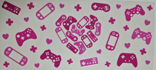 16 Oz Libbey Can Pink Gamer Heart