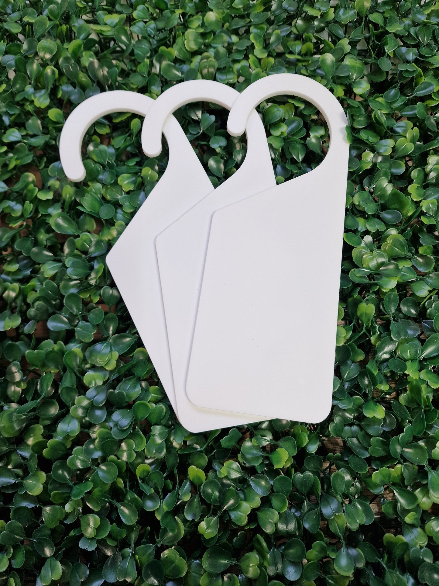 White acrylic door sign