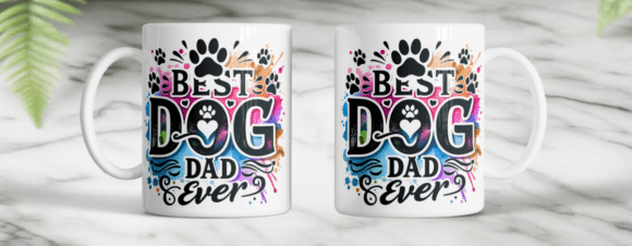 11oz mug sublimation wrap - Best dog dad - Wraps and Blanks