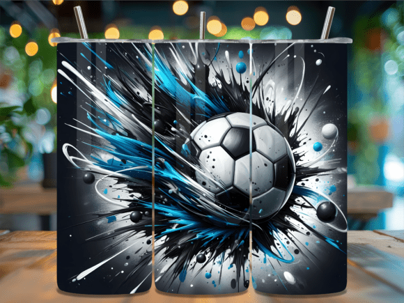 Blue Football 20oz tumbler Sublimation Print - Wraps and Blanks