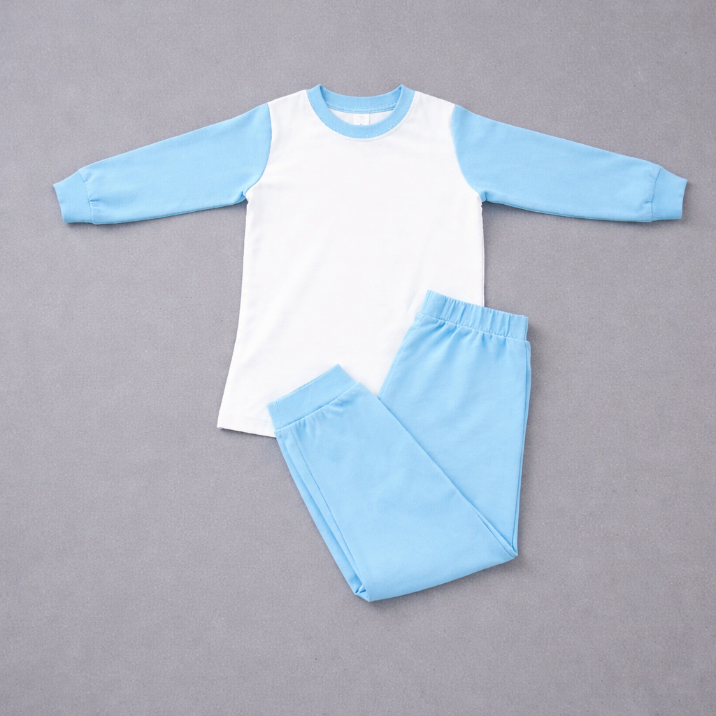 Baby Blue Block Kids Pyjamas - Wraps and Blanks