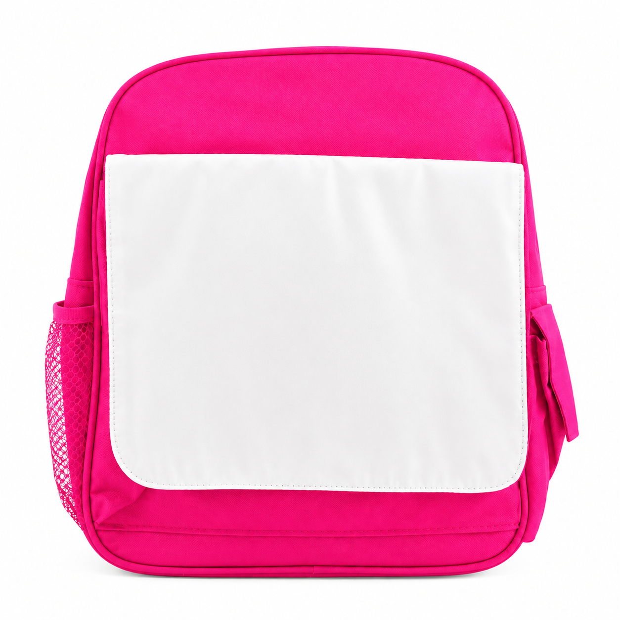 Kids hot pink backpack with sublimation panel