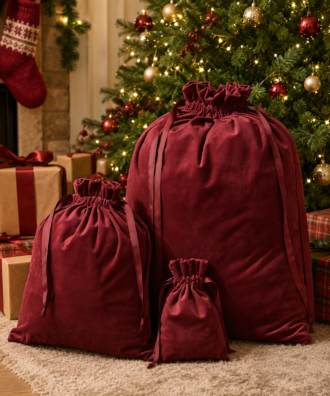 Luxury velvet Christmas sack