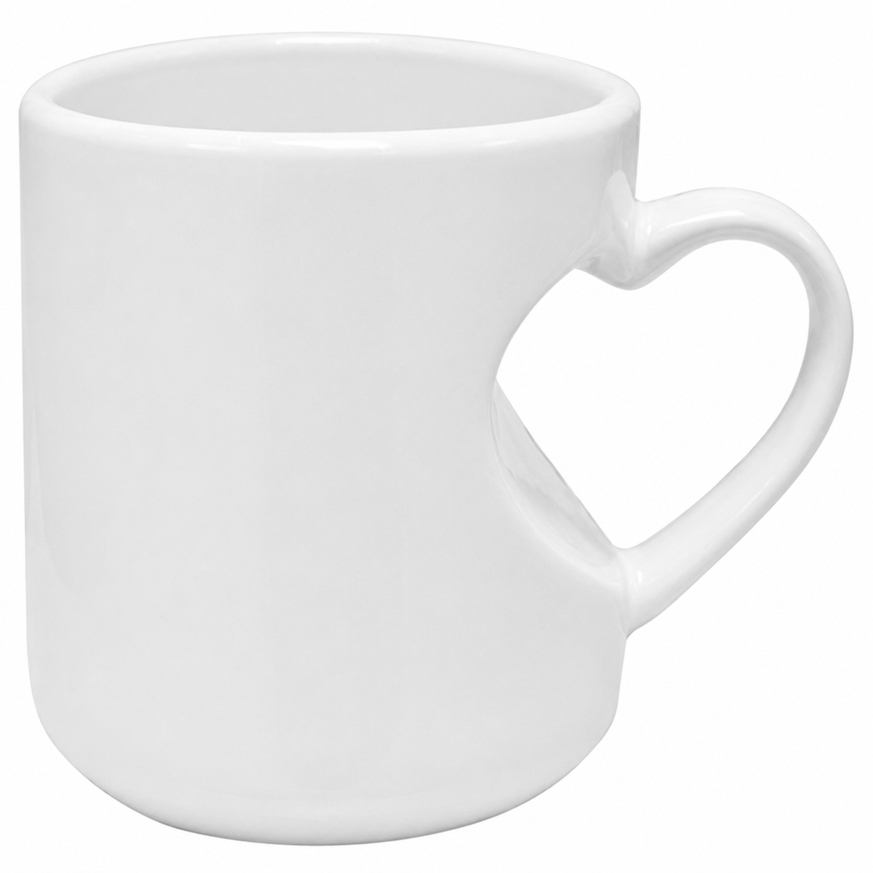 10oz white sublimation mug with heart cut off