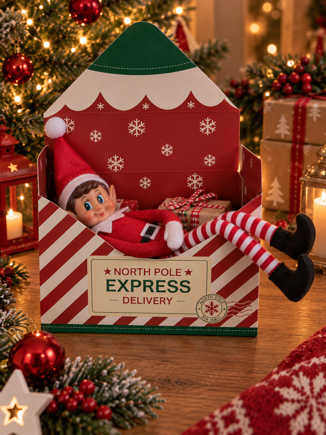 North Pole delivery envelope box