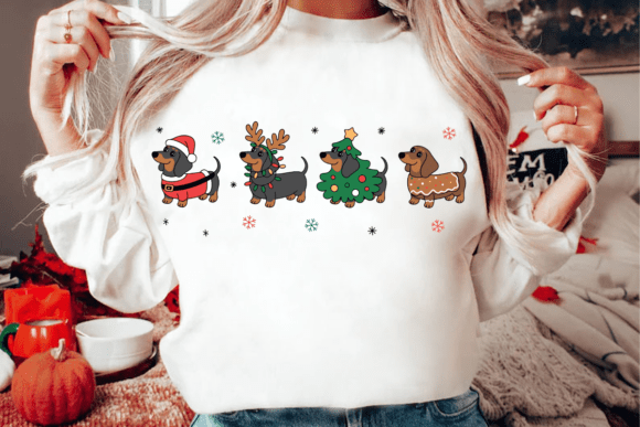 Christmas Dachshund DTF print