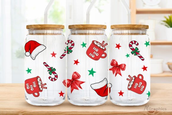 16oz Libbey Christmas mug and candy