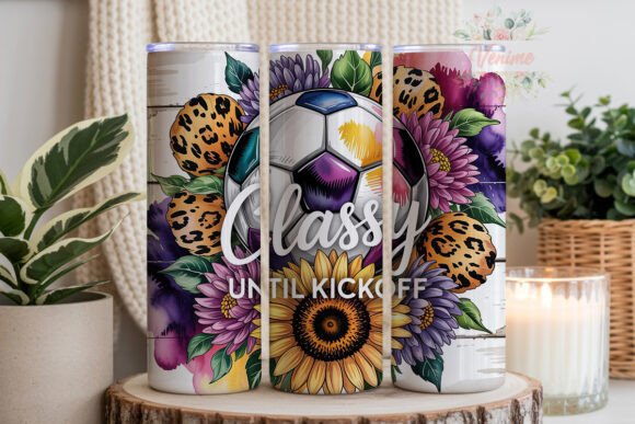 Floral football 20oz tumbler Sublimation Print - Wraps and Blanks