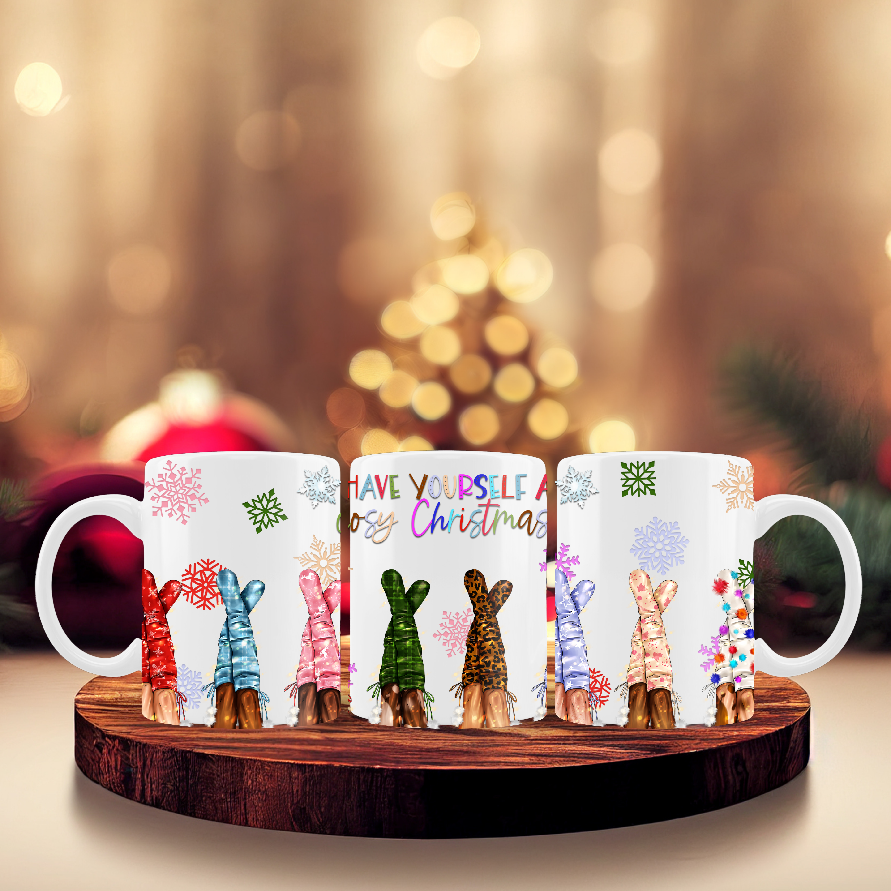 11oz mug sublimation wrap - Cosy Christmas