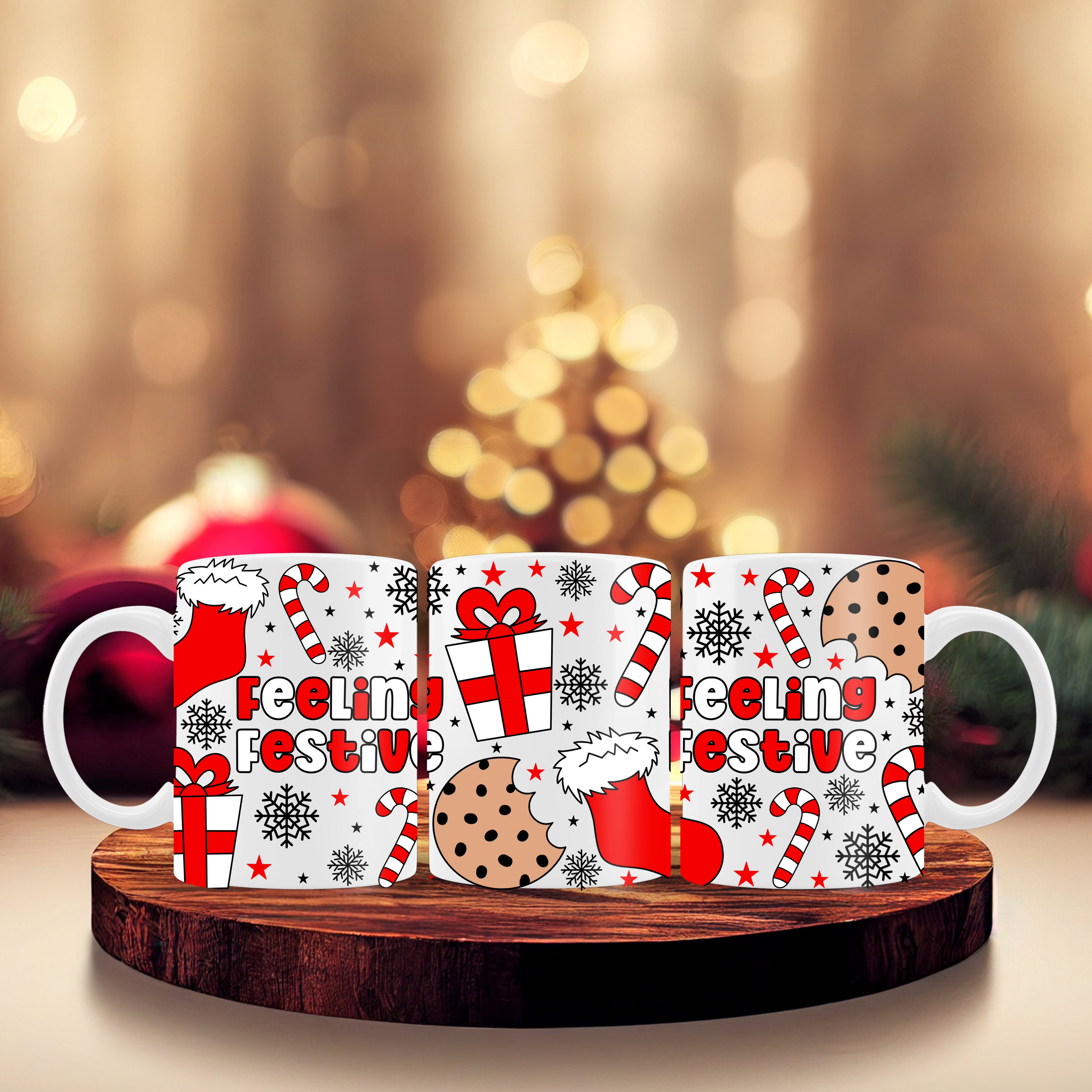 11oz mug sublimation wrap - Festive Christmas
