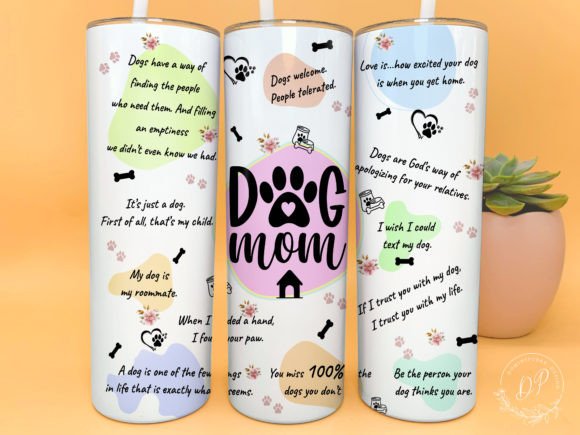 Dog Mom 20oz tumbler Sublimation Print - Wraps and Blanks