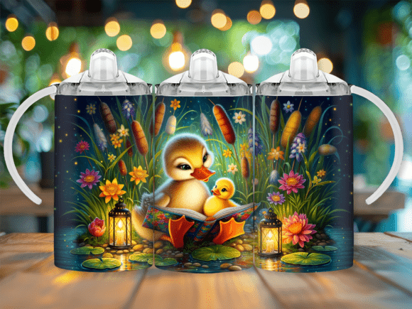 Ducks 12oz Sippy cup/tumbler Sublimation Print - Wraps and Blanks
