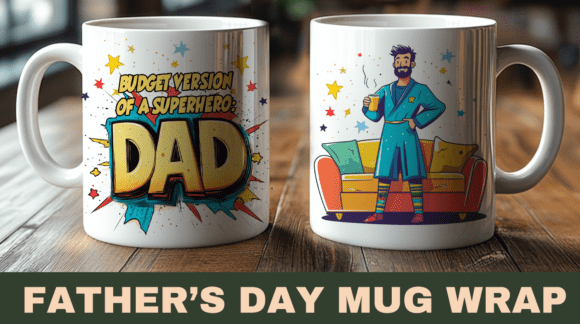 11oz mug sublimation wrap - Budged Superhero - Wraps and Blanks