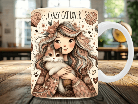 11oz mug sublimation wrap -Cat Lover - Wraps and Blanks