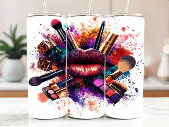 Glam Makeup 20 oz tumbler sublimation print