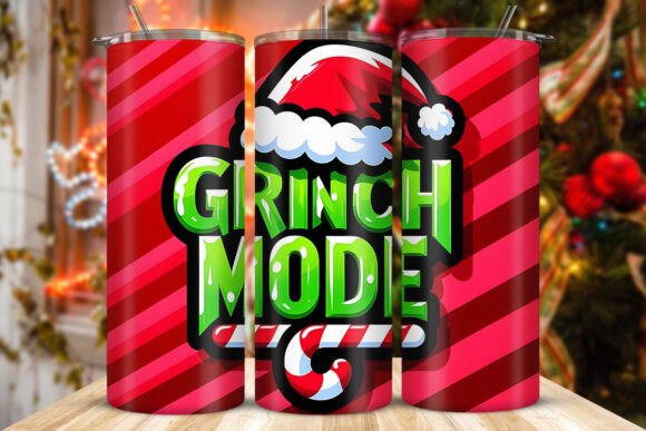 Grinch Mode 20 oz tumbler sublimation print