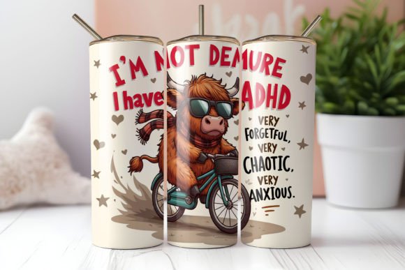 Not Demure 20oz tumbler Sublimation Print - Wraps and Blanks