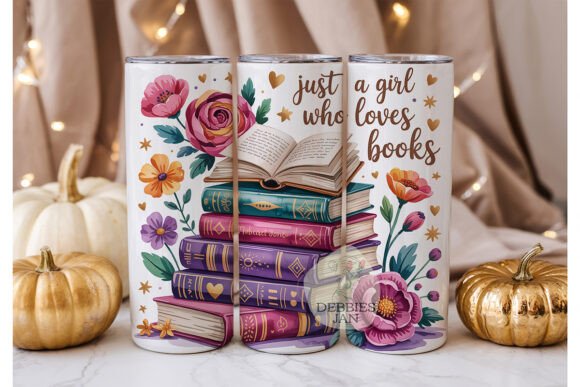 Just a girl who loves books 20oz tumbler Sublimation Print - Wraps and Blanks
