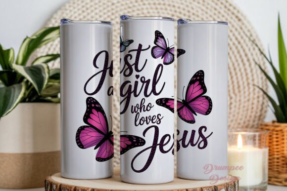 Just a girl who loves Jesus 20oz tumbler Sublimation Print - Wraps and Blanks