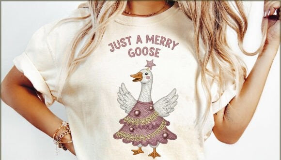 Merry Goose Faux Yarn DTF print