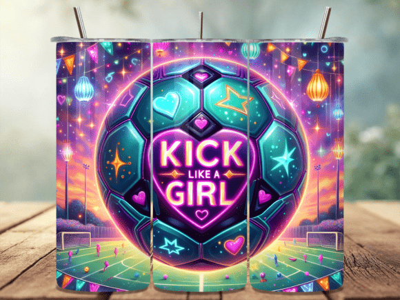 Kick like a girl 20oz tumbler Sublimation Print - Wraps and Blanks