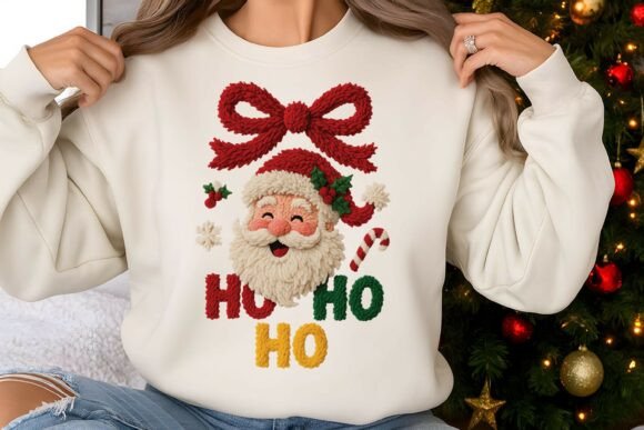 Santa Faux Yarn DTF print