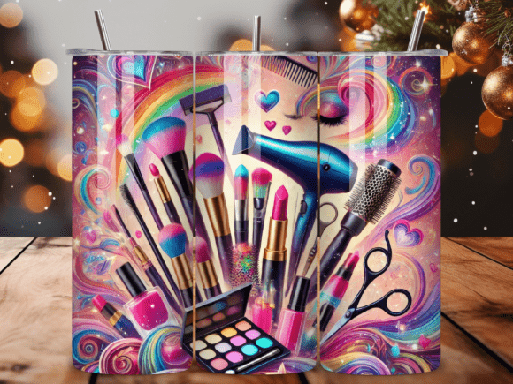 Makeup brushes 20 oz tumbler sublimation print