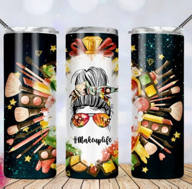 Momlife Makeup 20 oz tumbler sublimation print