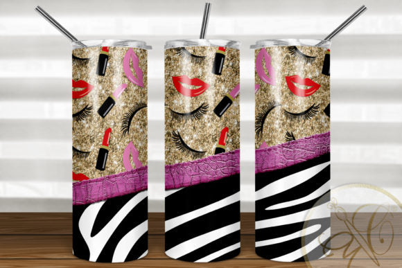 Zebra Makeup 20 oz tumbler sublimation print - Wraps and Blanks