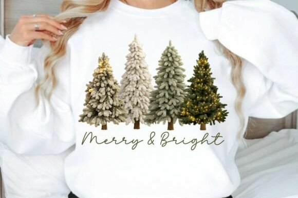 Merry and Bright DTF print