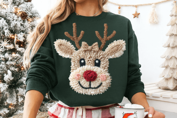 Reindeer Faux Yarn DTF print