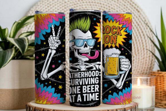Punk Rock Dad 20oz tumbler Sublimation Print - Wraps and Blanks
