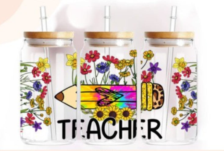 16 Oz Libbey Teacher UV DTF wrap - Wraps and Blanks