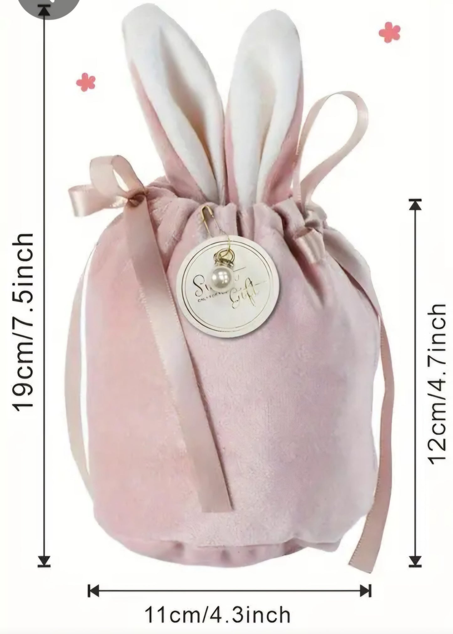 Pink bunny ears bag