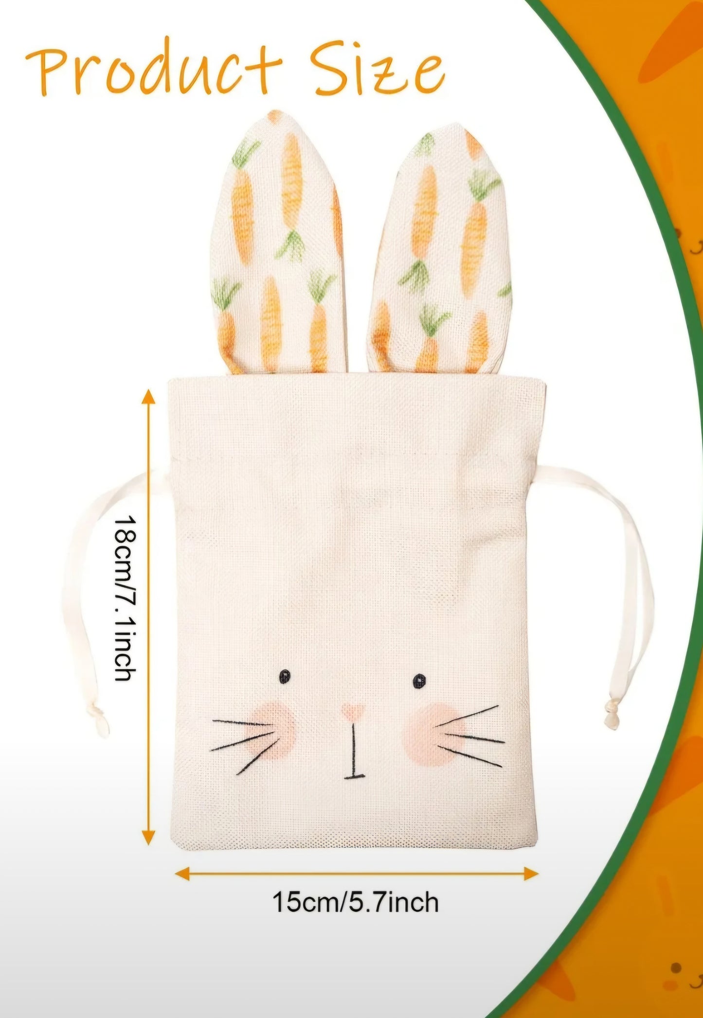Linen Bunny drawstring bag