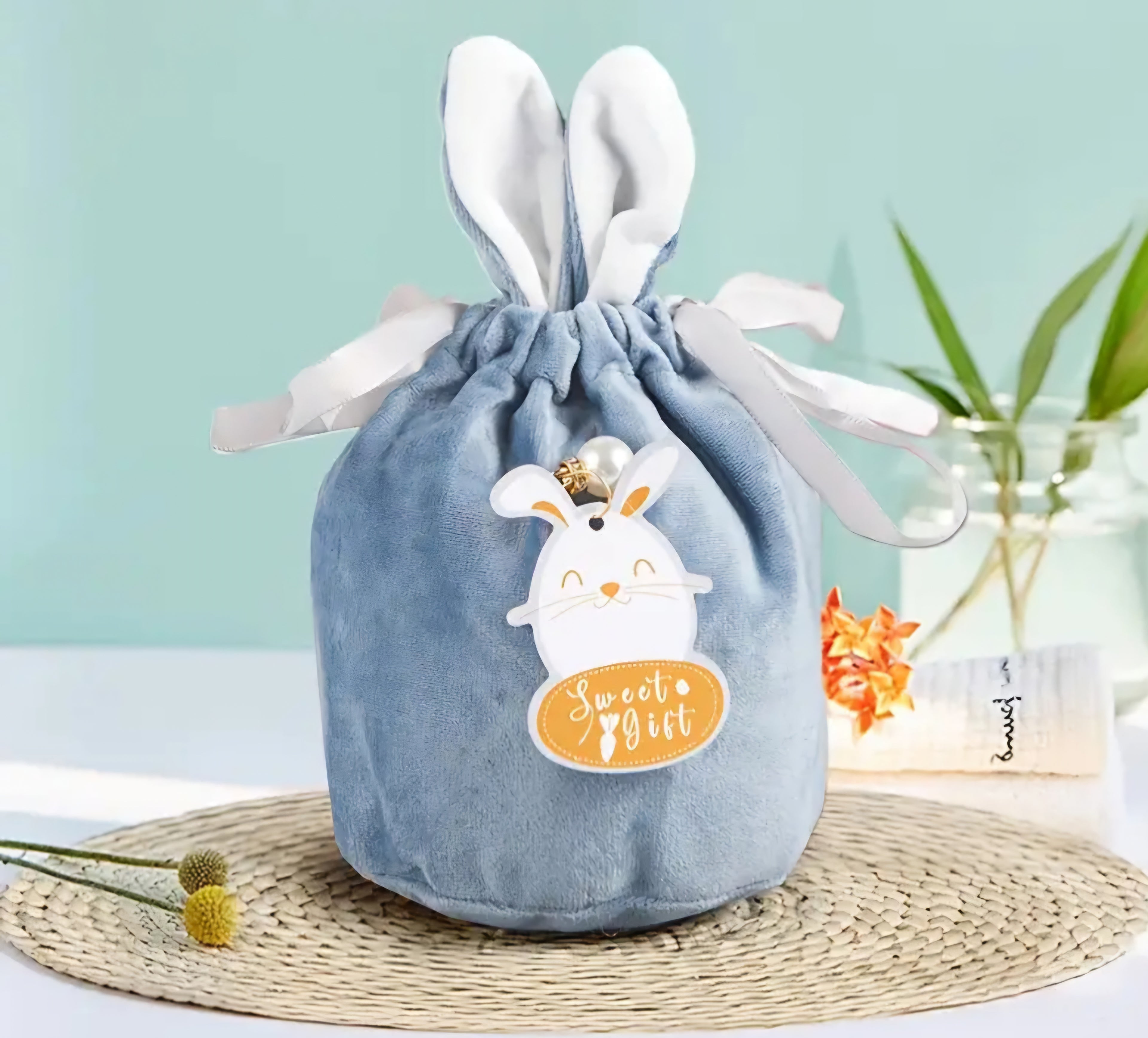 Blue bunny ears bag
