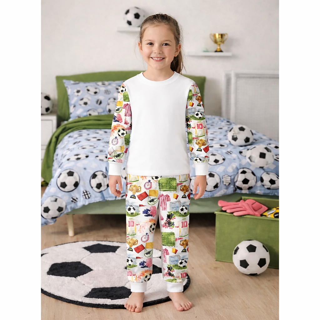 Football Girls Kids Pyjamas - Wraps and Blanks