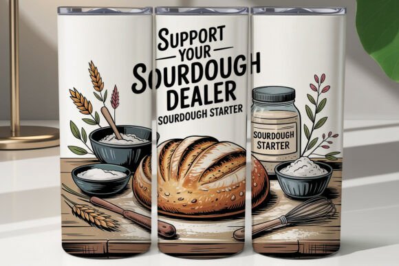 Sourdough Baker 20oz tumbler Sublimation Print - Wraps and Blanks
