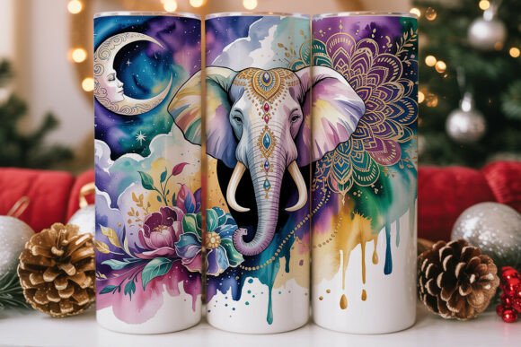 Spiritual Elephant 20oz tumbler Sublimation Print - Wraps and Blanks